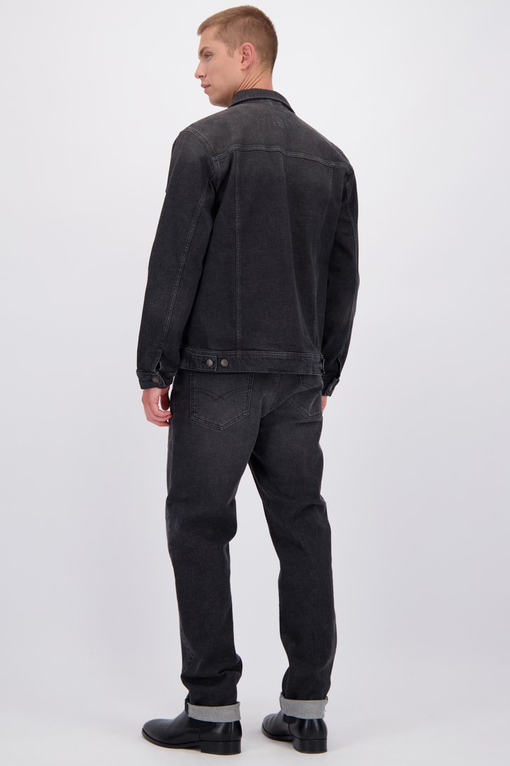 Le dos de Veste en jean noire de Liberty Island Denim pour Hommes