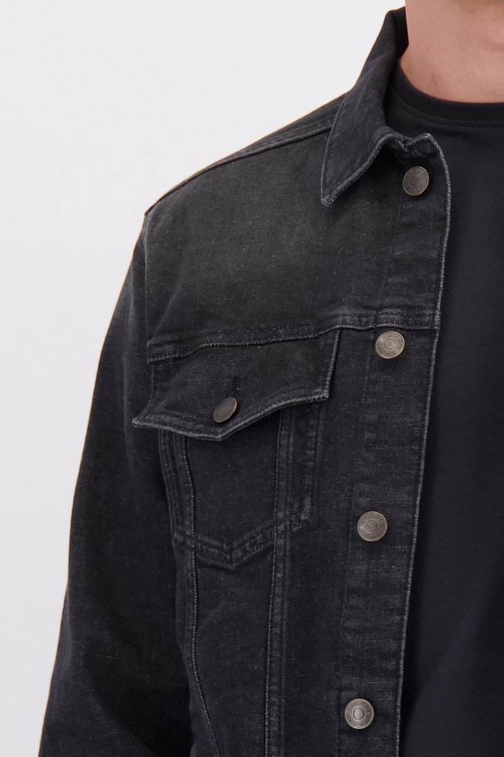 Détail de Veste en jean noire de Liberty Island Denim pour Hommes
