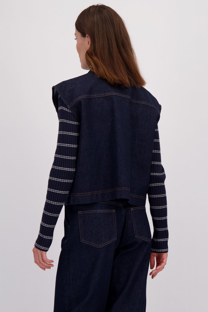 Le dos de Veste en jean sans manches bleu foncé de LŌVING pour Femmes