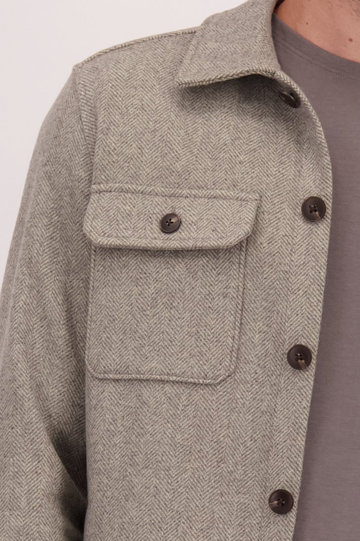 Détail de Veste en laine gris clair  de Upper East pour Hommes