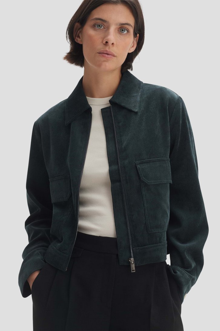 Le devant de Veste en velours côtelé vert foncé de Opus pour Femmes