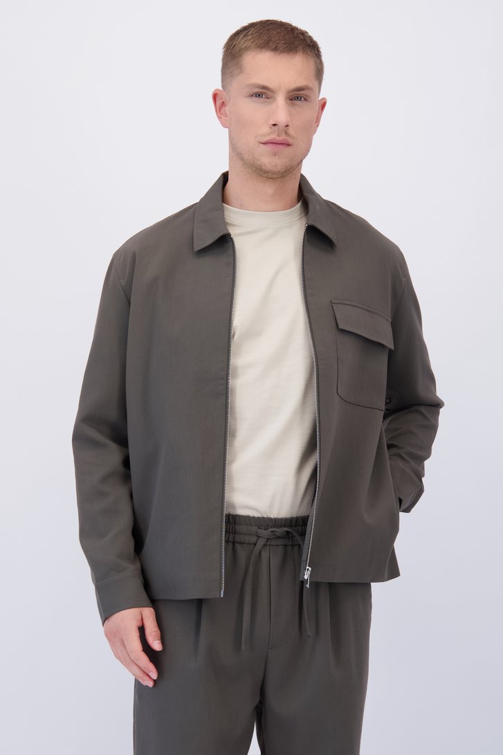 Le devant de Veste gris foncé zippée de Only & Sons pour Hommes