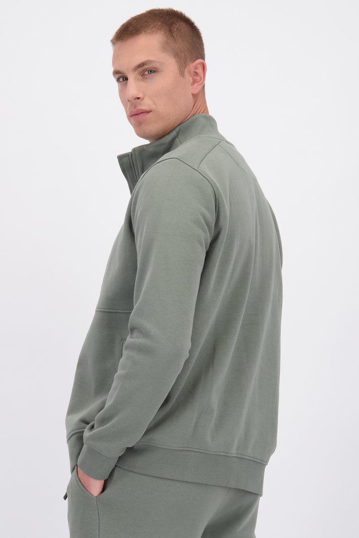 Le dos de Veste gris-vert zippée de Liberty Island pour Hommes