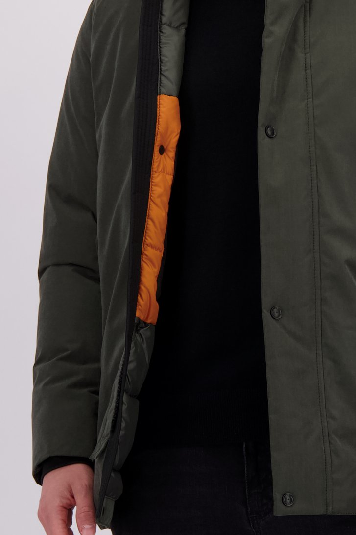 Détail de Veste kaki avec capuche amovible de Gate One pour Hommes