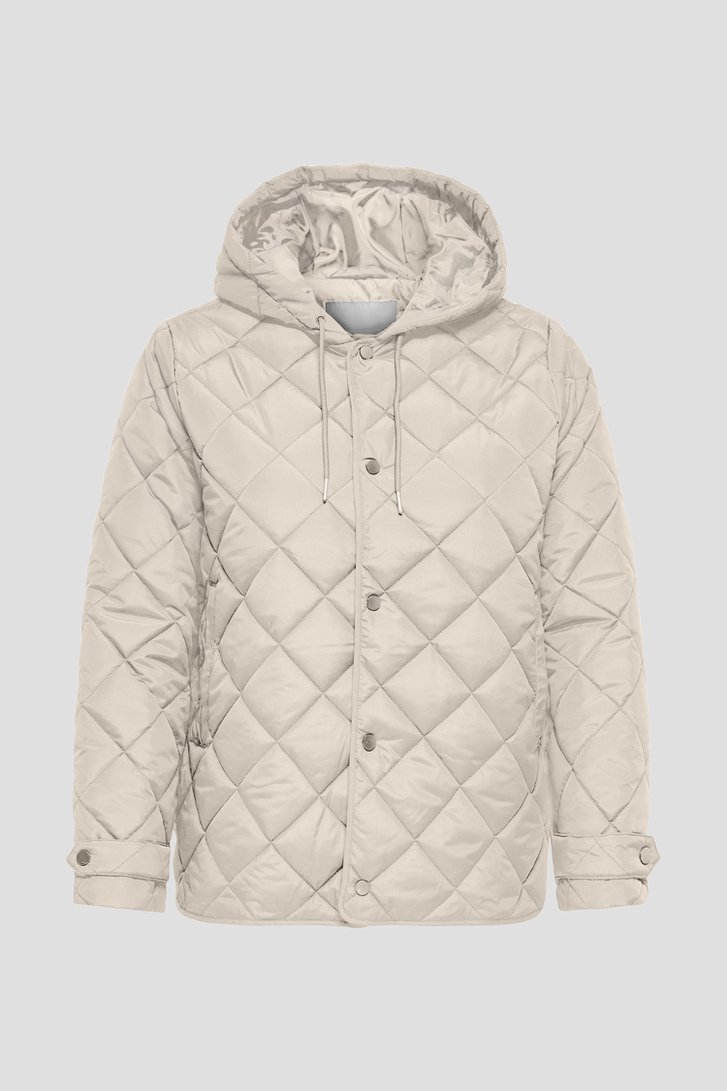 Photo produit 1 de Veste matelassée beige avec capuche de ONLY Carmakoma pour Femmes