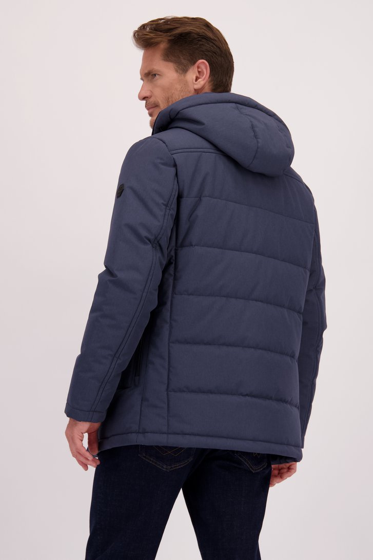 Le dos de Veste matelassée bleu foncé avec capuche amovible de Dansaert Blue pour Hommes