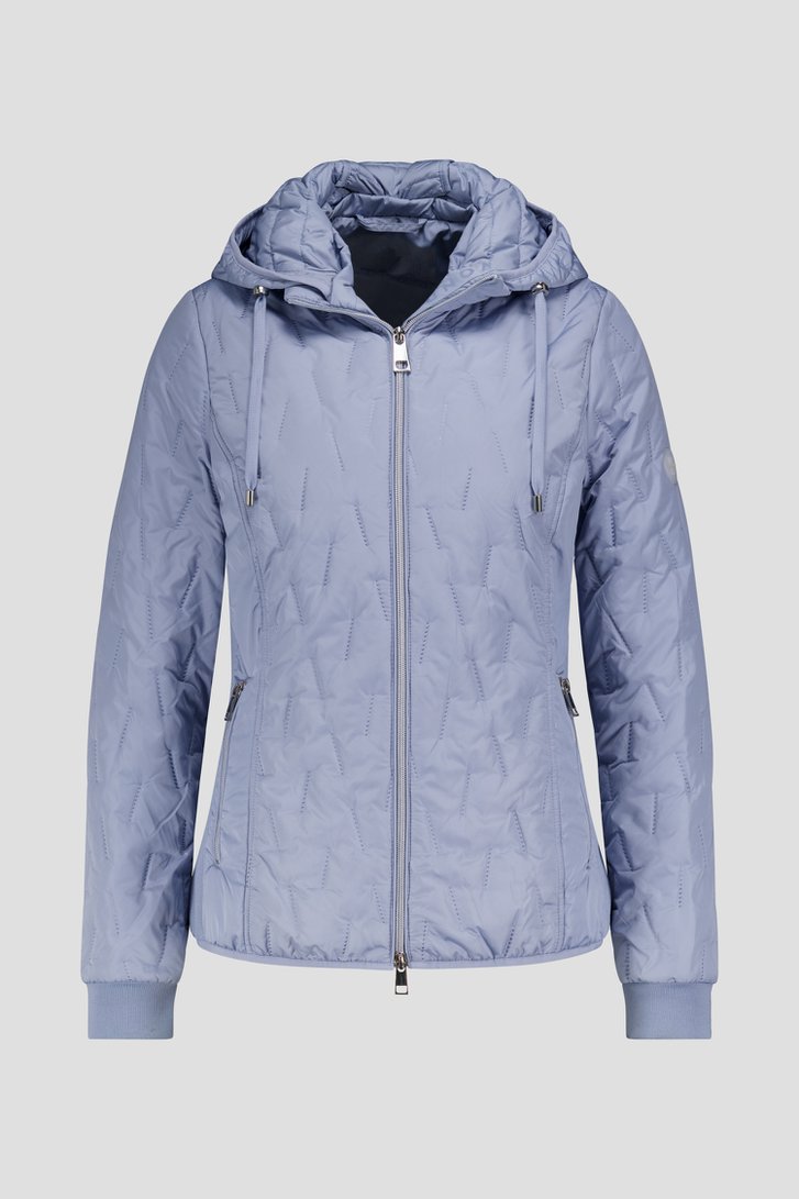Veste matelassée bleu-gris avec capuche de Barbara Lebek pour Femmes