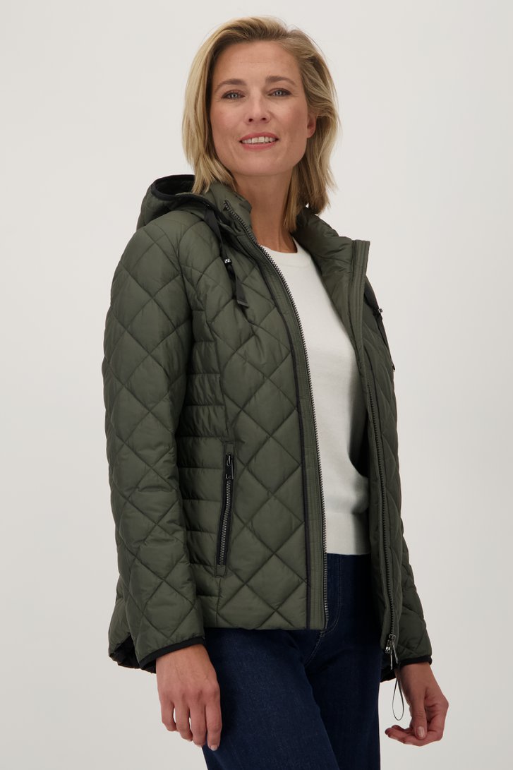 Veste matelassée légère kaki de Barbara Lebek pour Femmes
