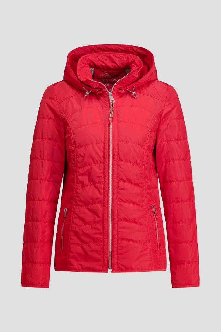 Photo produit 1 de Veste matelassée rouge avec capuche amovible de Barbara Lebek pour Femmes