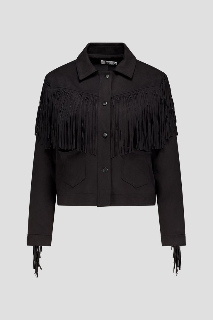 Photo produit 1 de Veste noire à franges de Louise pour Femmes