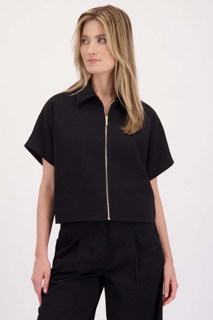 Le dos de Veste noire à manches courtes de D'Auvry pour Femmes