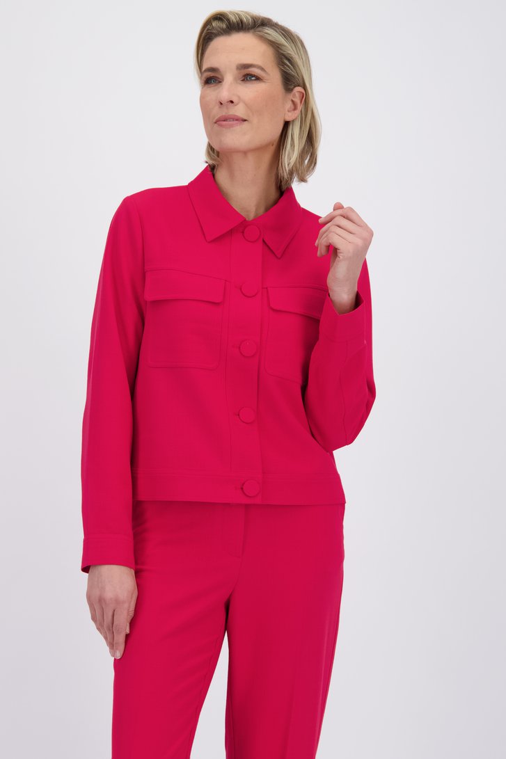 Le devant de Veste rouge de Claude Arielle pour Femmes