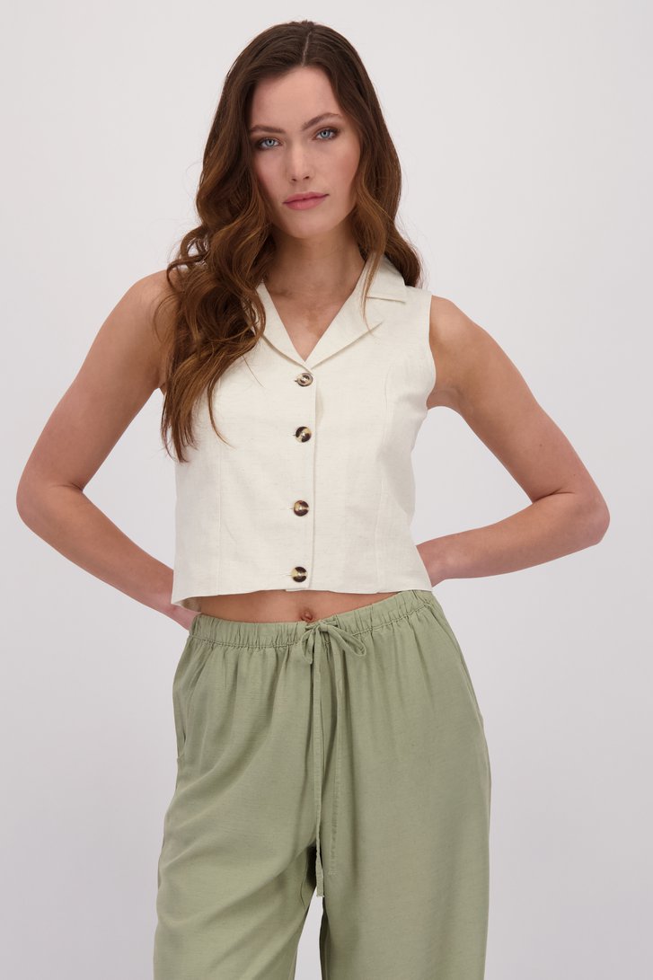 Le devant de Veste sans manches beige clair de JDY pour Femmes