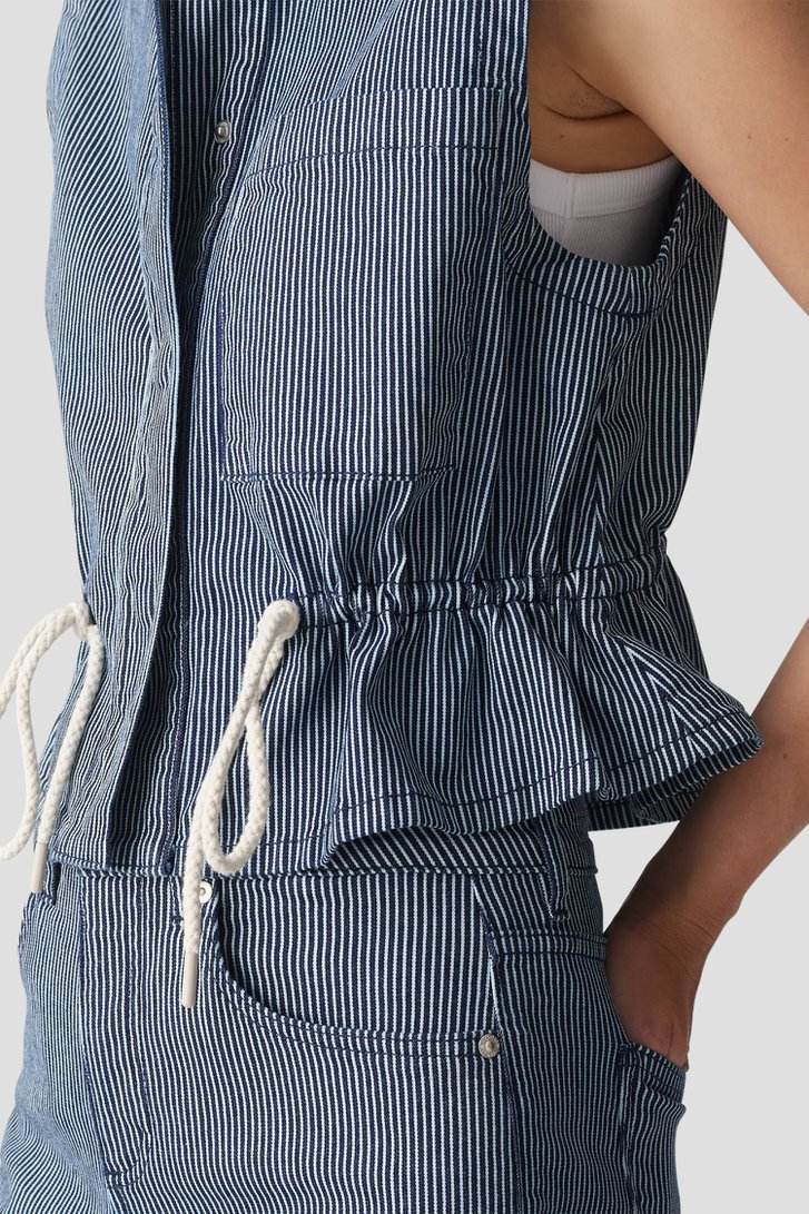 Veste sans manches bleue à motif rayé de Opus pour Femmes