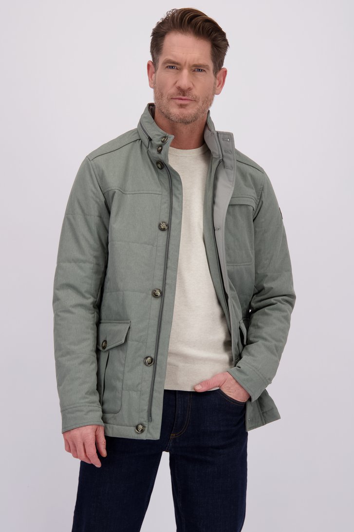 Le devant de Veste vert gris avec capuche amovible de Dansaert Blue pour Hommes