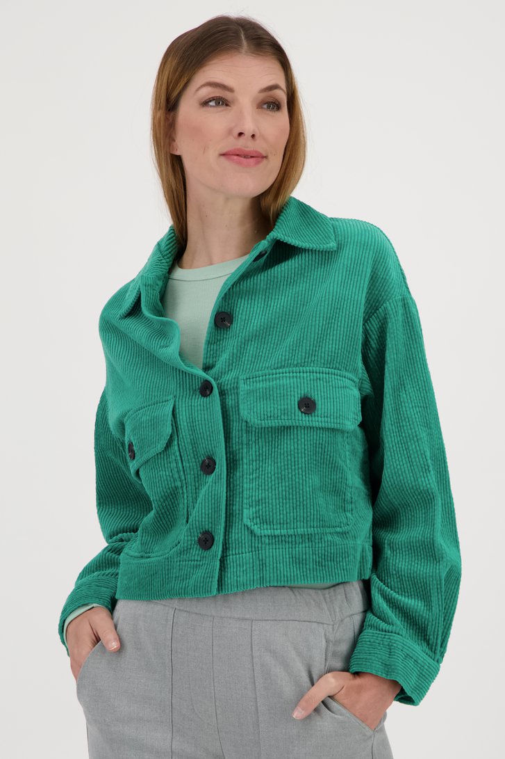 Veste verte en velours côtelé de Opus pour Femmes