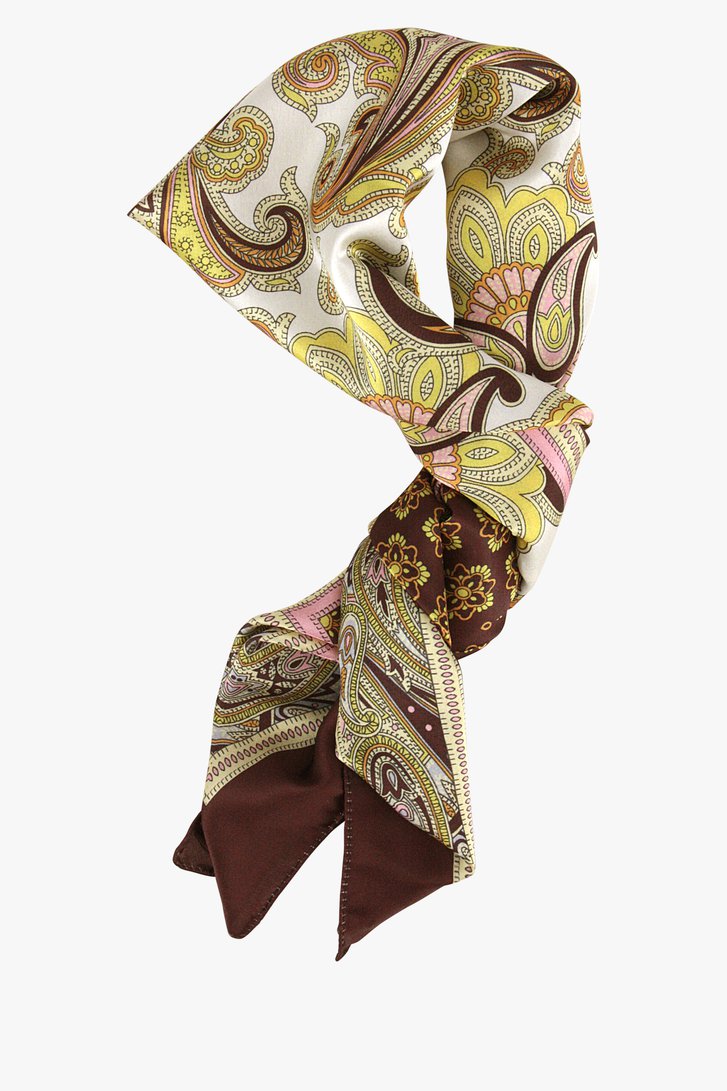 Vierkant, zijdezacht sjaaltje met paisley print van Liberty Island voor Dames