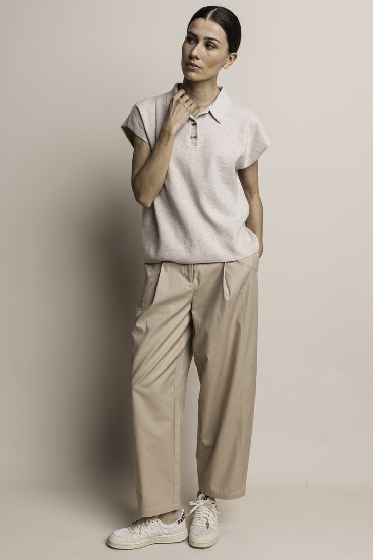 Extra foto 5 van Wijde beige broek - Barrel fit door LŌVING voor Dames