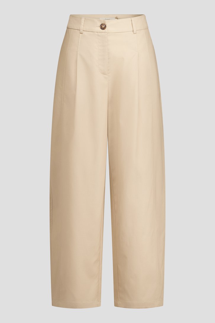 Productfoto 1 van Wijde beige broek - Barrel fit door LŌVING voor Dames