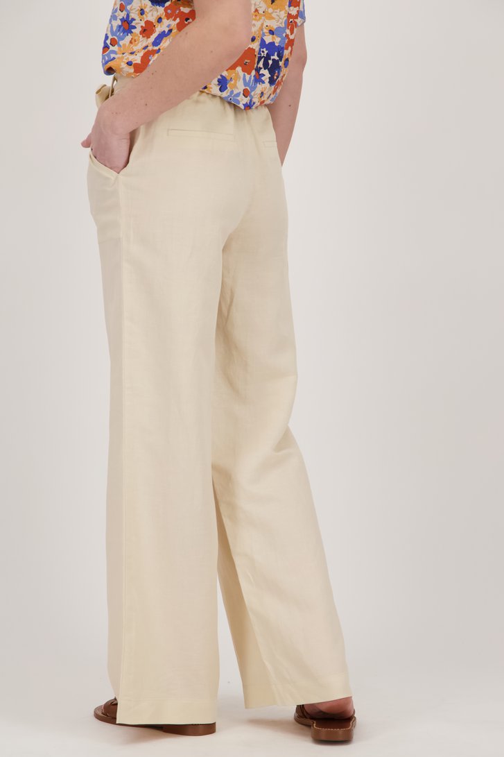 Wijde beige broek in linnen van Liberty Loving nature voor Dames