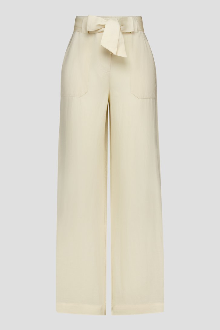 Wijde beige broek in linnen van Liberty Loving nature voor Dames