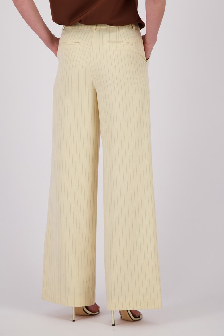 Wijde beige broek met glitterstreep van D'Auvry voor Dames