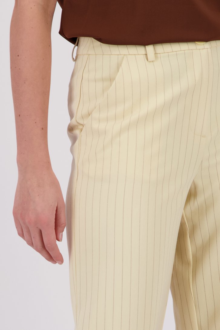 Wijde beige broek met glitterstreep van D'Auvry voor Dames