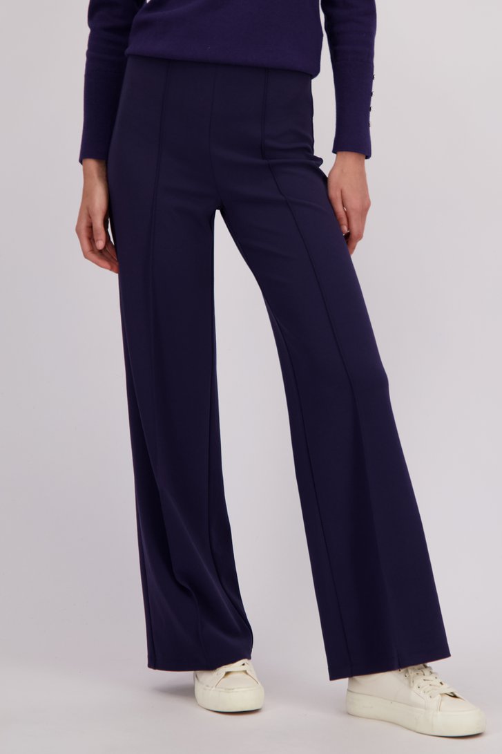 Voorkant van Wijde blauwe broek met elastische taille door Liberty Island voor Dames