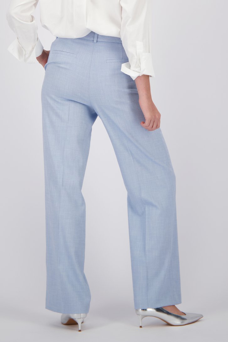 Wijde blauwe broek met gemêleerde look van More & More voor Dames