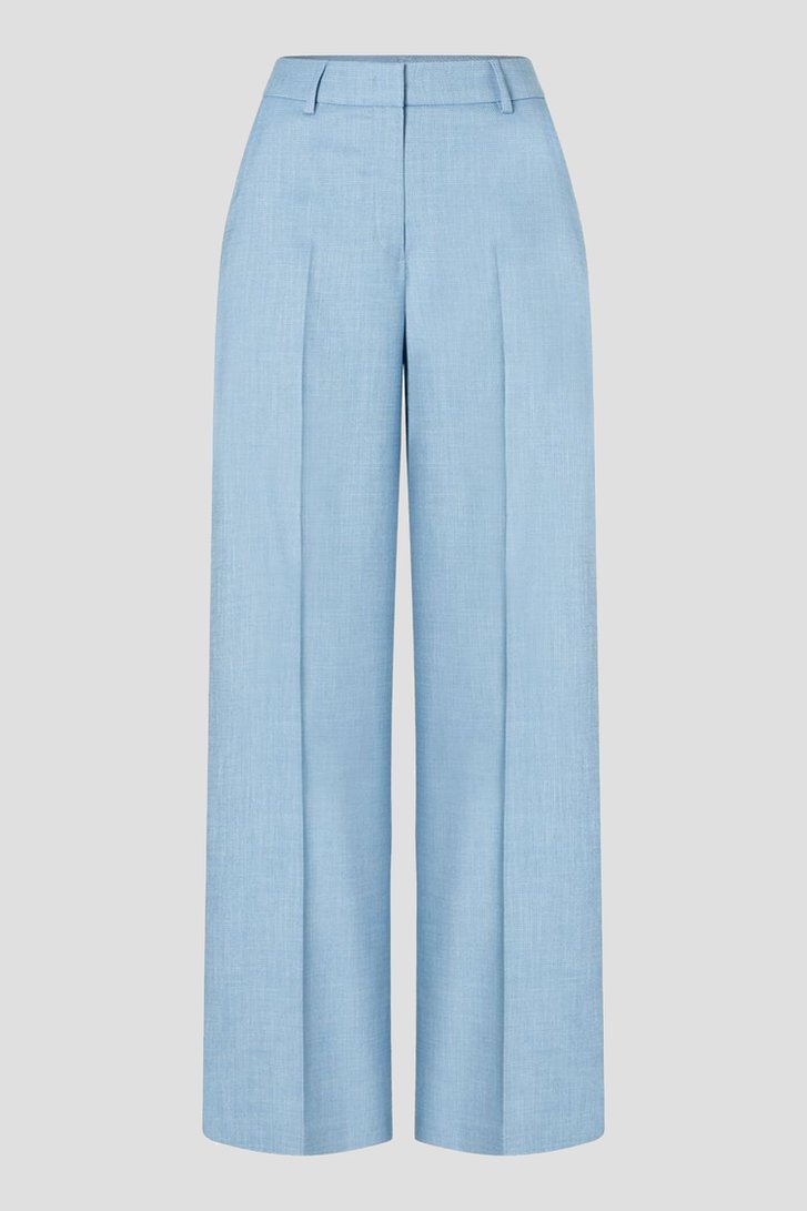 Wijde blauwe broek met gemêleerde look van More & More voor Dames