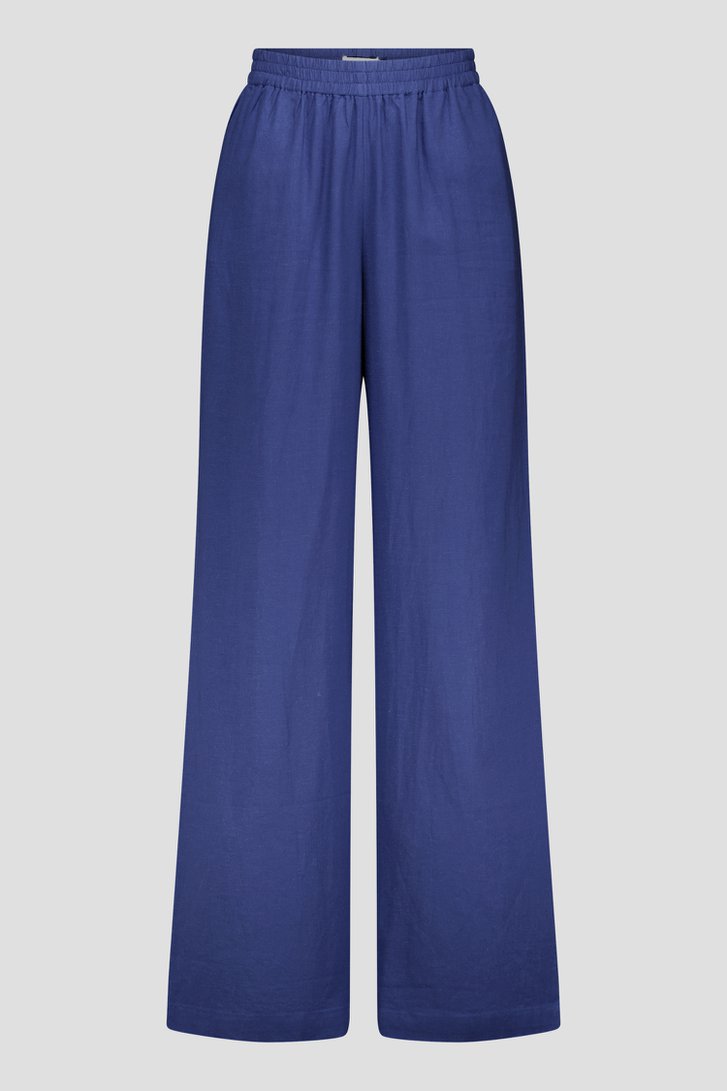 Wijde blauwe linnen broek  van Liberty Island voor Dames
