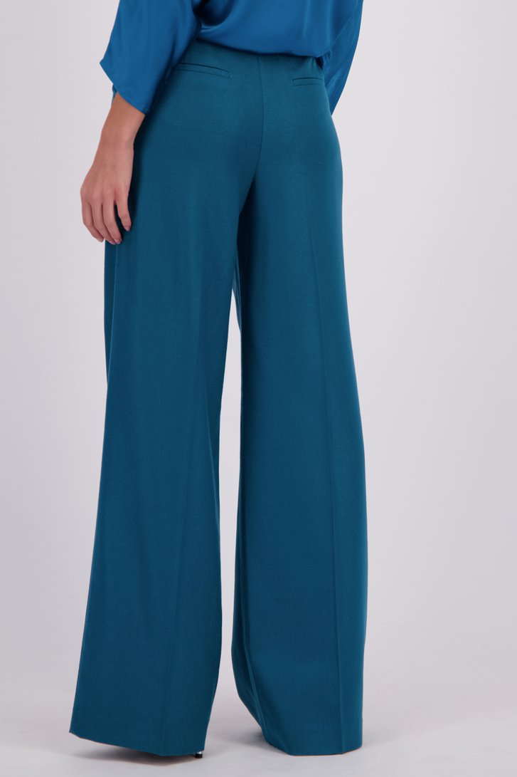 Achterkant van Wijde blauwgroene broek door D'Auvry voor Dames