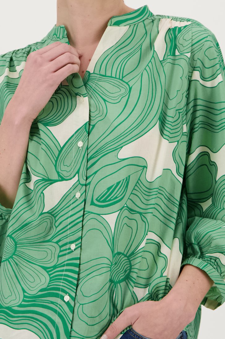 Wijde blouse met groene print van Opus voor Dames