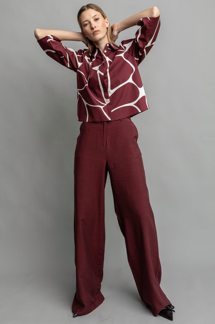 Extra foto 5 van Wijde bordeaux broek  door D'Auvry voor Dames