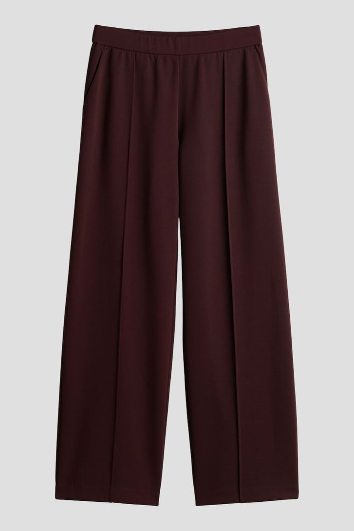 Productfoto 1 van Wijde bordeaux broek met elastische taille door Opus voor Dames