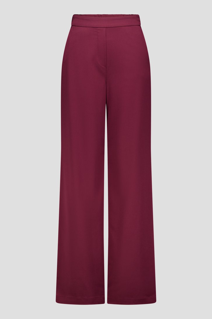 Productfoto 1 van Wijde bordeaux broek met elastische tailleband door Liberty Island voor Dames