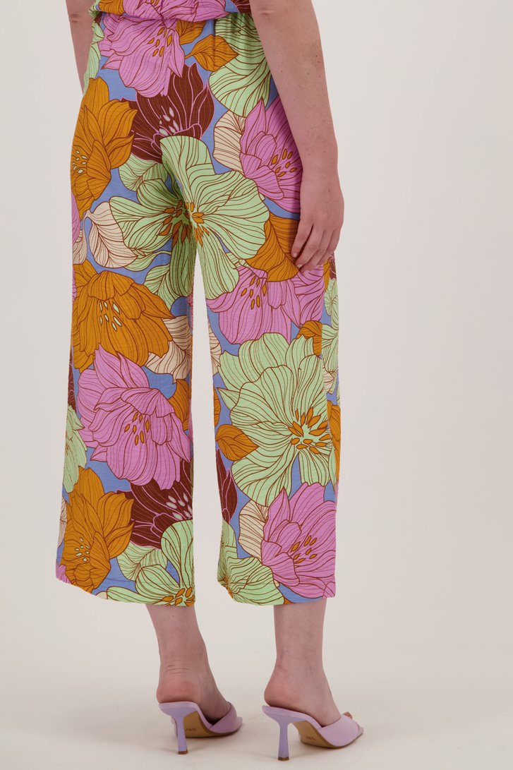 Wijde broek met kleurrijke bladerprint van Libelle voor Dames