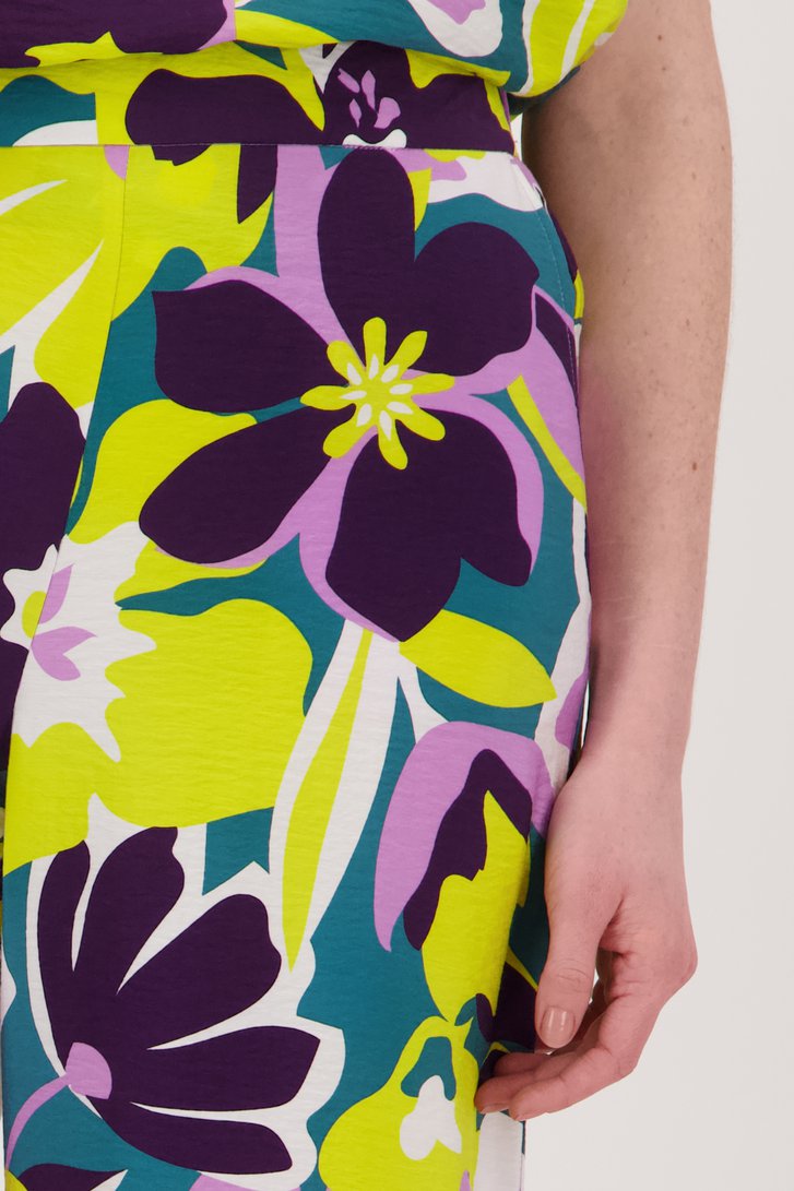 Wijde broek met kleurrijke bloemenprint van Libelle voor Dames