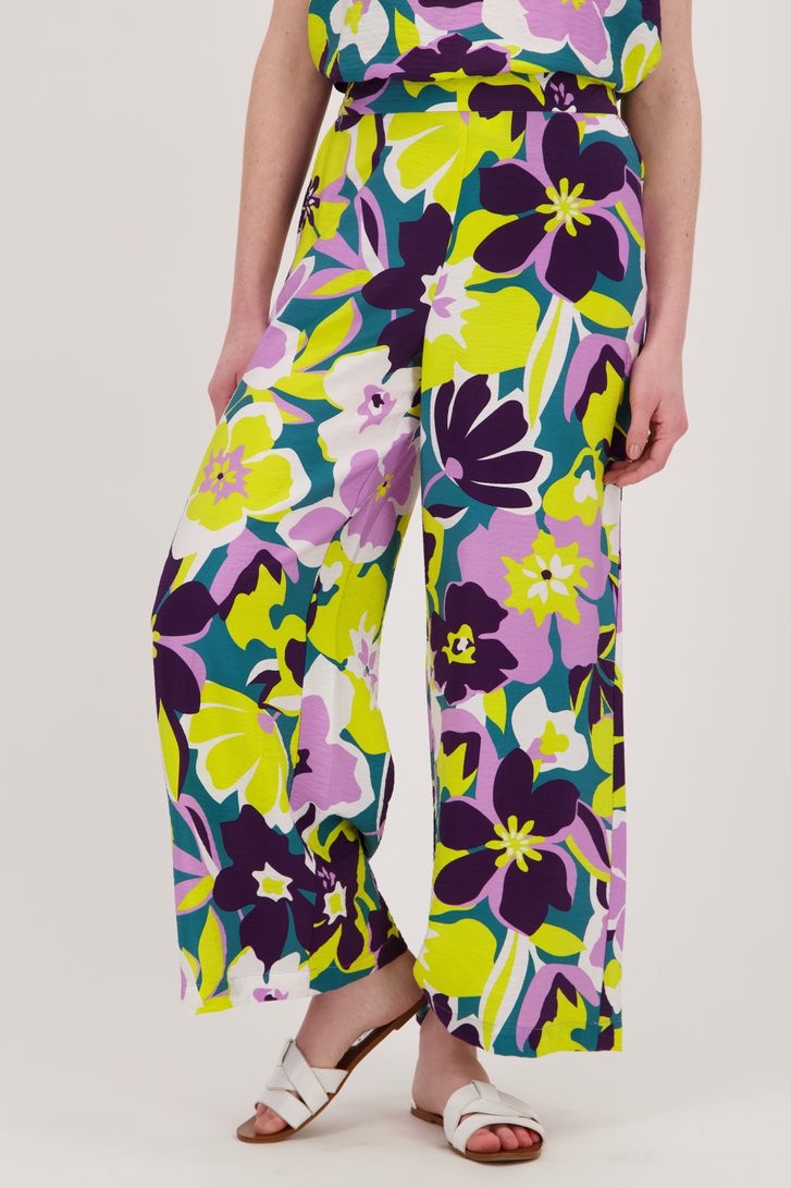 Wijde broek met kleurrijke bloemenprint van Libelle voor Dames
