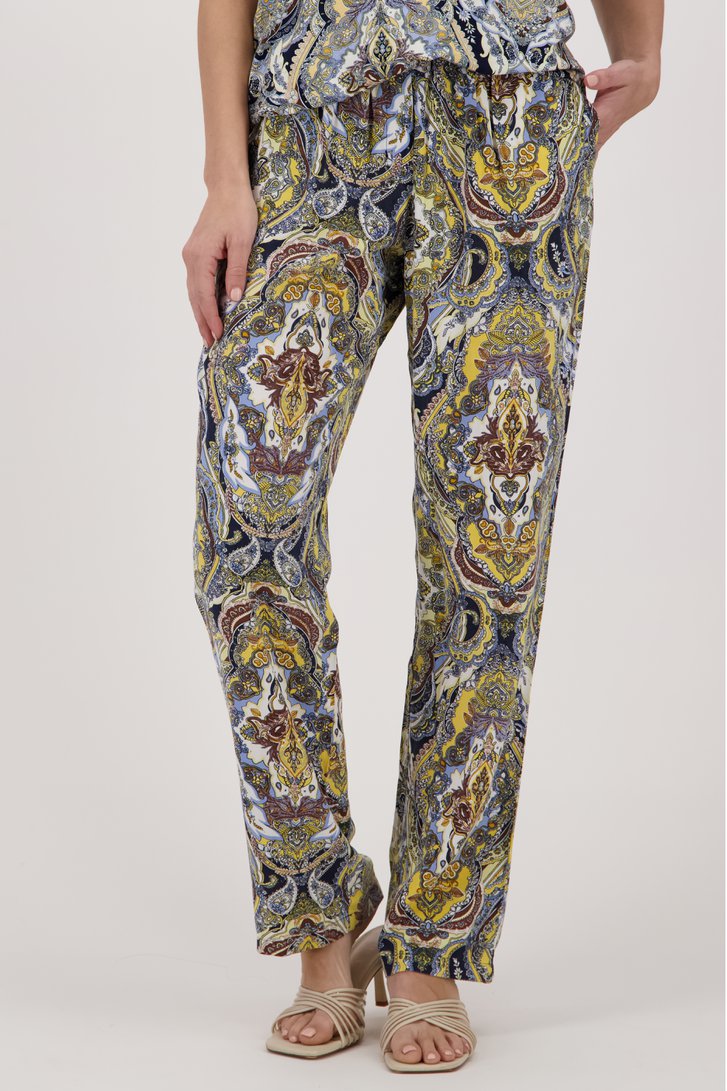 Wijde broek met paisley print van Claude Arielle voor Dames