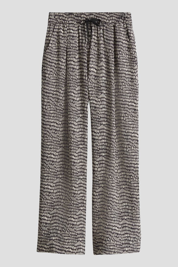 Wijde bruine broek met lichtbeige print van Opus voor Dames