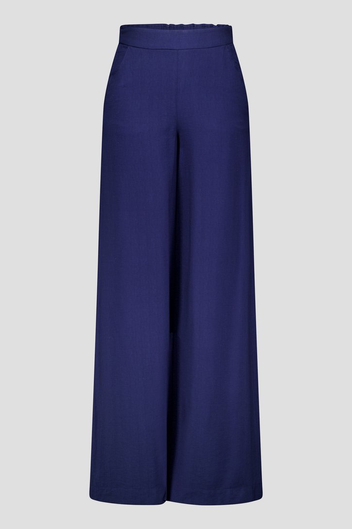 Wijde donkerblauwe broek met elastische taille van AC by Annelien Coorevits voor Dames