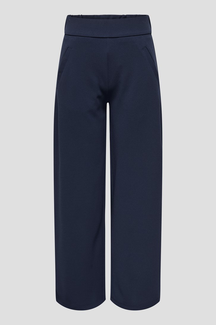 Productfoto 1 van Wijde donkerblauwe broek met elastische tailleband door JDY voor Dames