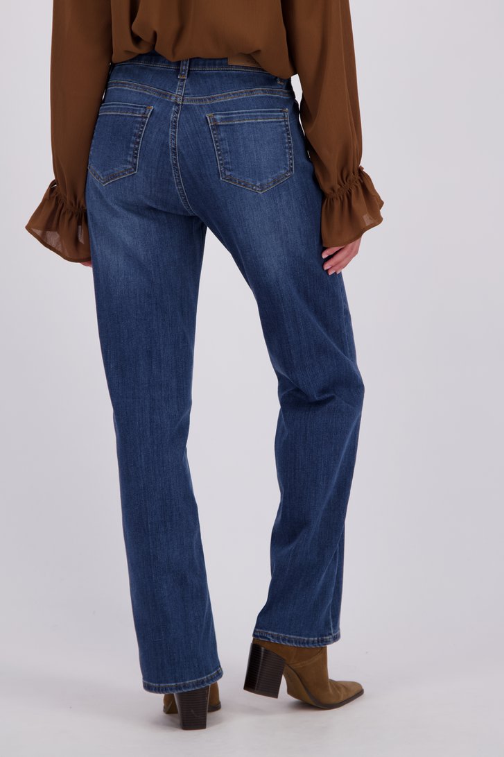 Achterkant van Wijde donkerblauwe jeans  door More & More voor Dames