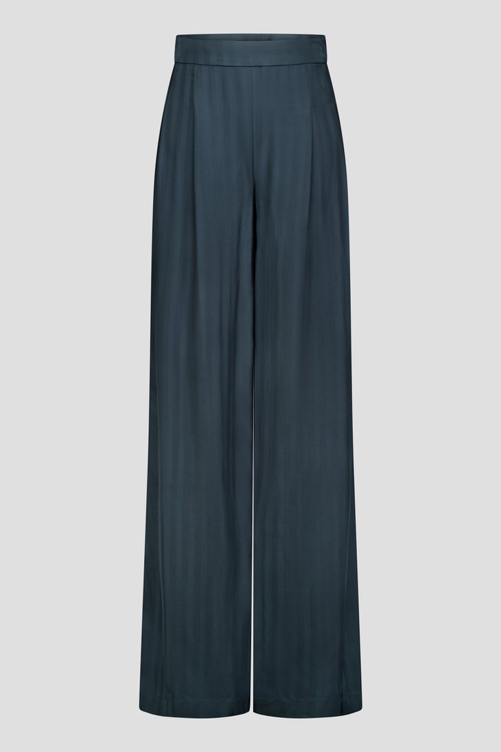 Productfoto 1 van Wijde donkergroene broek met gestreept motief door D'Auvry voor Dames
