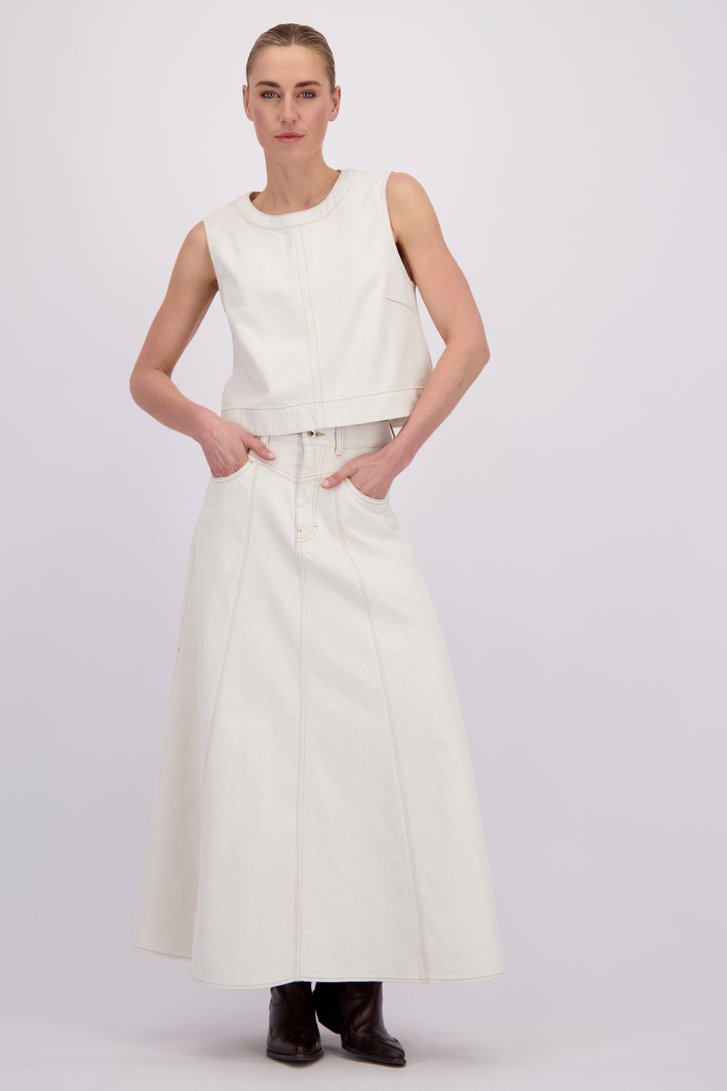 Extra foto 1 van Wijde ecru jeansrok  door Liberty Island Denim voor Dames