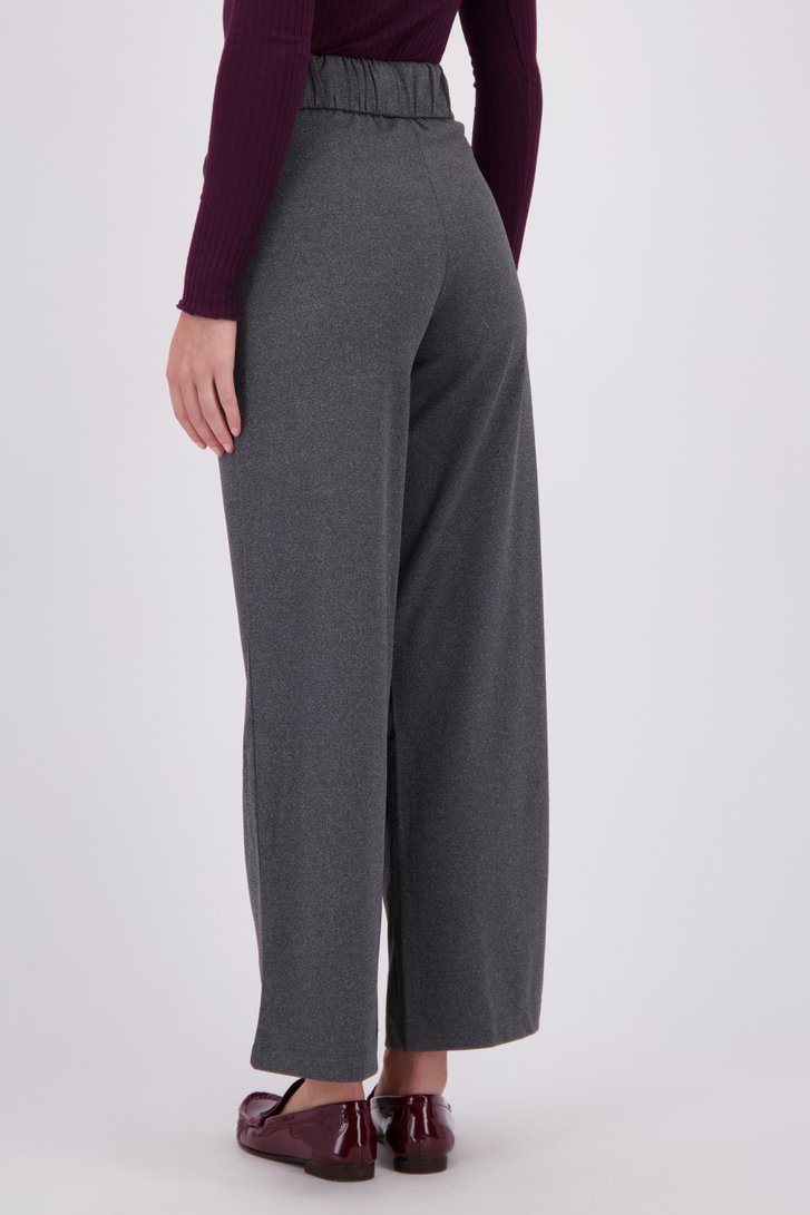 Achterkant van Wijde grijze gemêleerde broek door JDY voor Dames