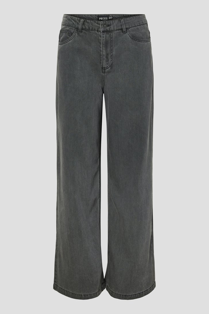 Productfoto 1 van Wijde grijze jeans door Pieces voor Dames