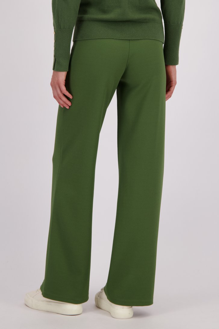 Achterkant van Wijde groene broek met elastische taille door Liberty Island voor Dames