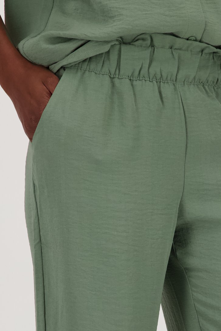 Wijde kaki broek met elastische taille van JDY voor Dames